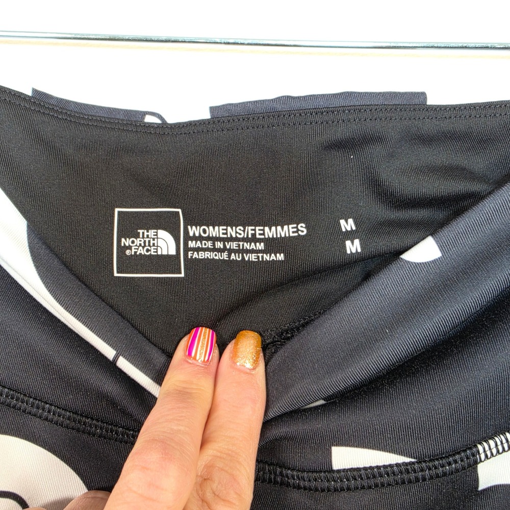 The North Face Leggings Womens M Black White Athleisure Geometric Crop 25" Yoga - Picture 9 of 16